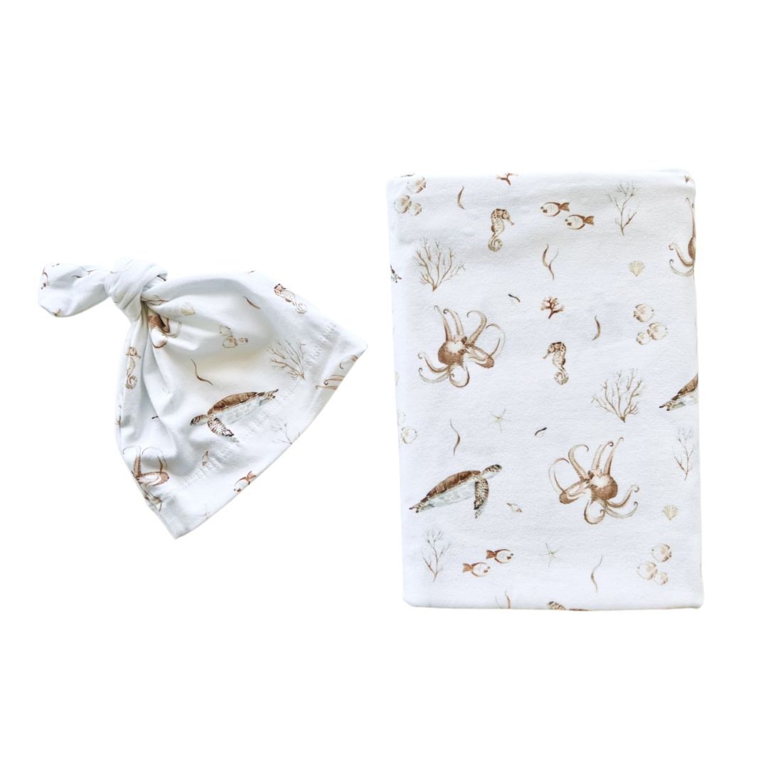 Oceania Wrap and Beanie Set