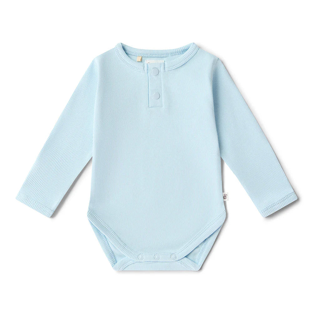 Bodysuit Baby Blue Organic Long Sleeve