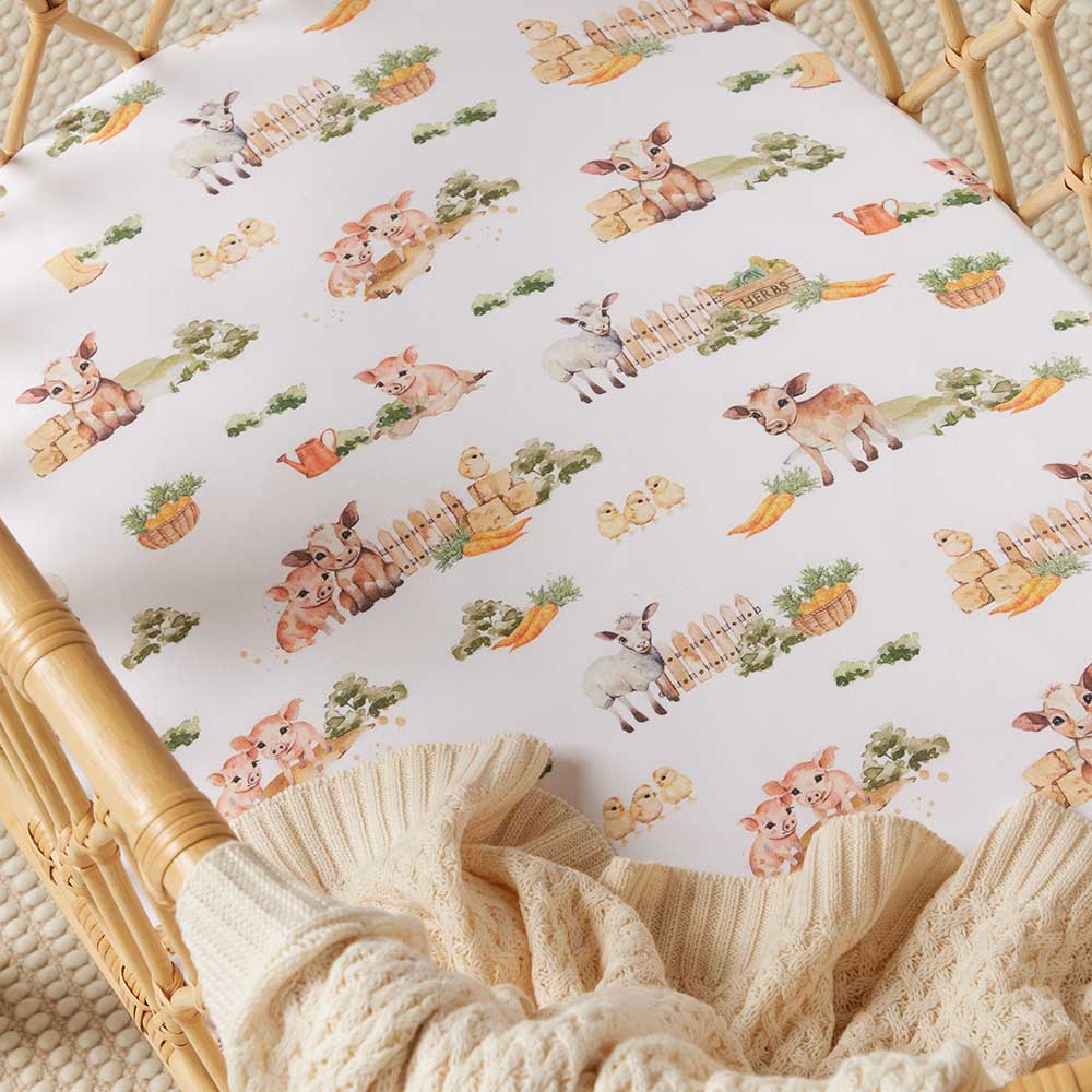 Farm Organic Bassinet Sheet / Change Mat Cover