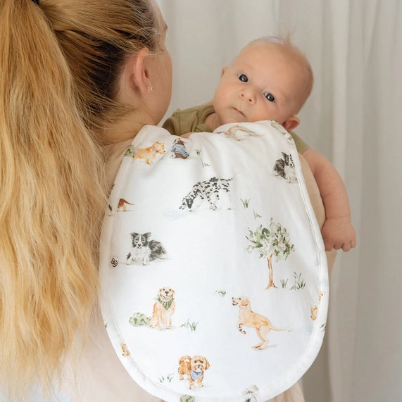 Dog Park Organic Cotton Burp Bib