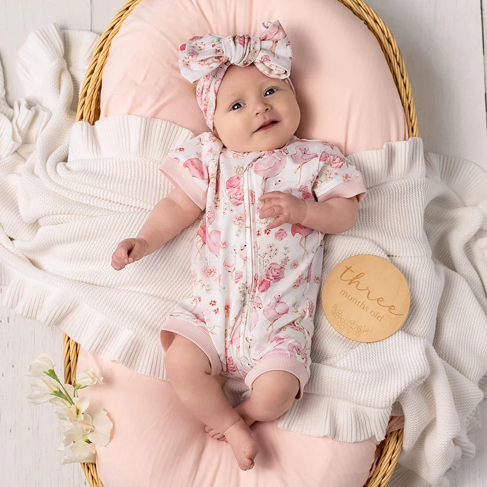 Flamingos Organic Shortie Romper