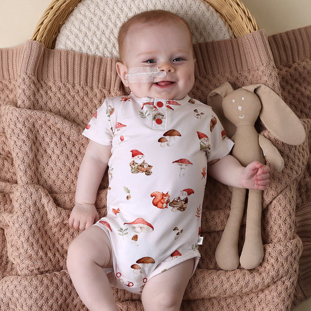 Gnomes Short Sleeve Organic Cotton Bodysuit