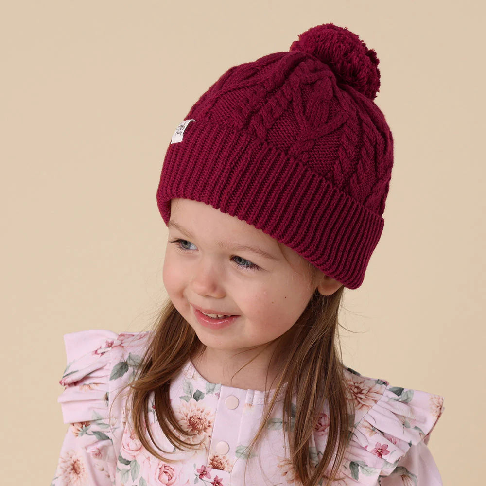 Beanie Raspberry Organic Knit Child