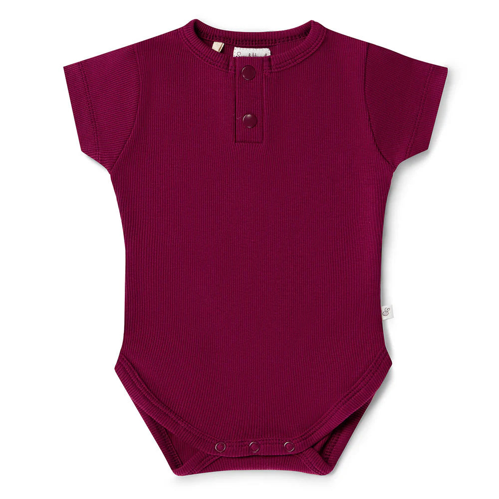 Short Sleeve Bodysuit Raspberry