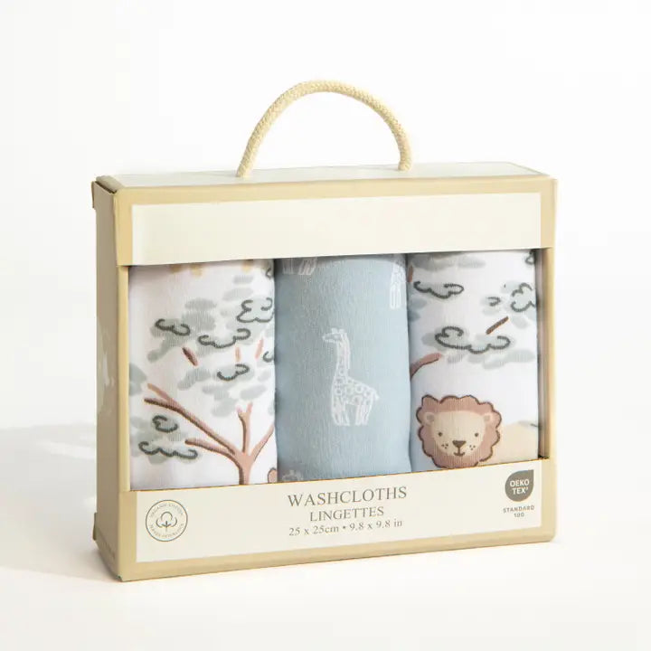 Wild Safari 3 Pack Wash Clothes