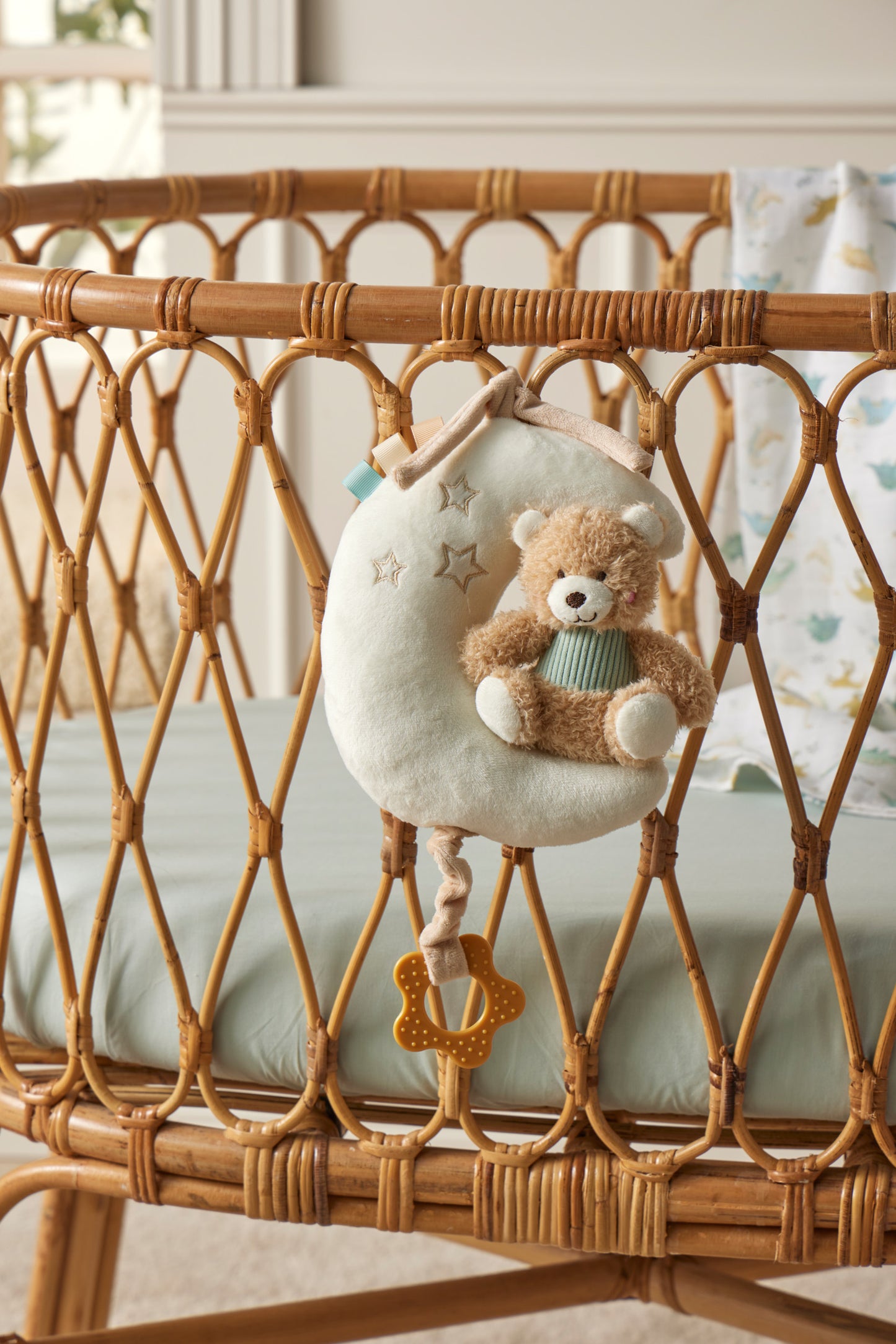 Musical Teddy Bear on Moon Blue
