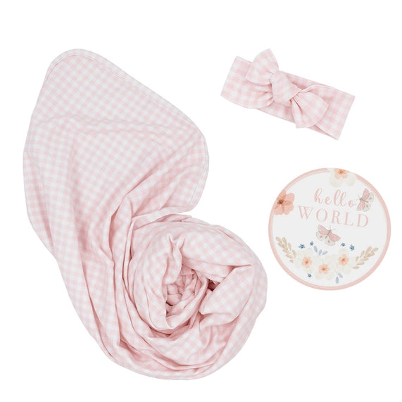 Newborn Giftset Blush Gingham