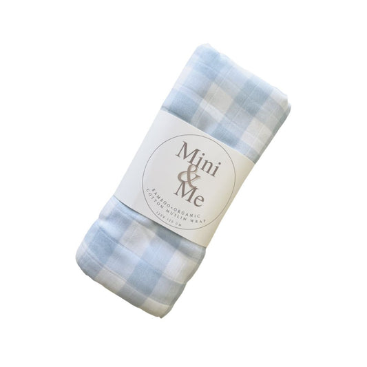 Muslin Swaddle Blue Gingham
