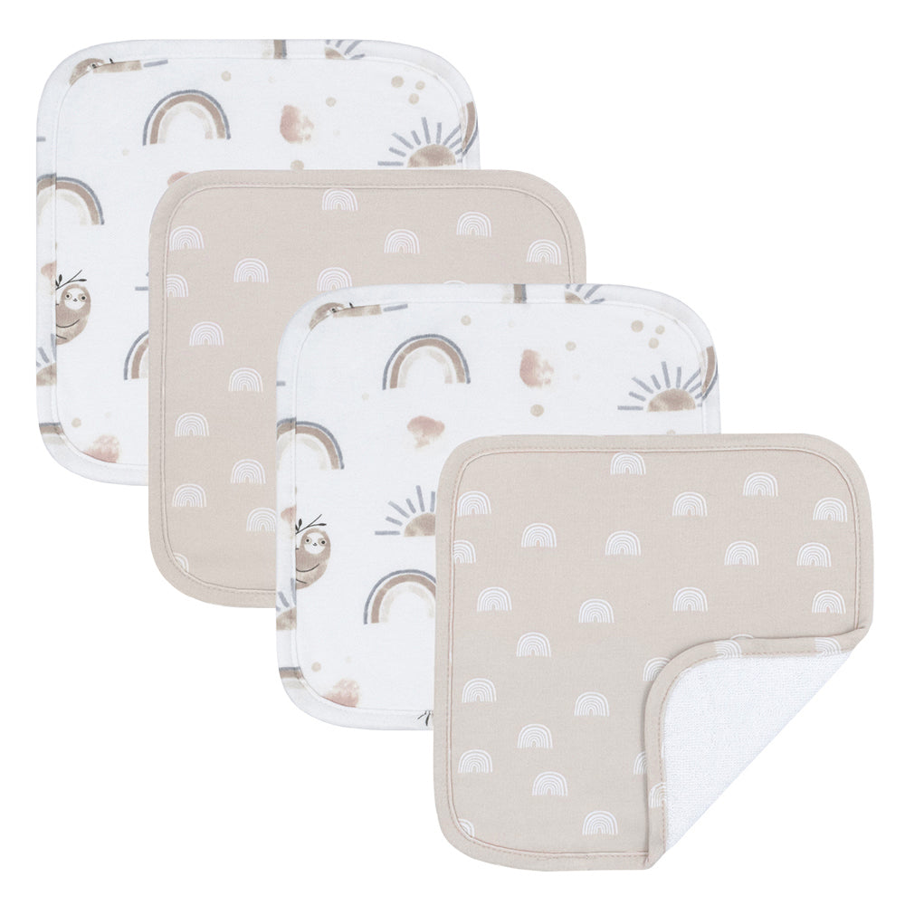 Wash cloths 4 pack sloths
