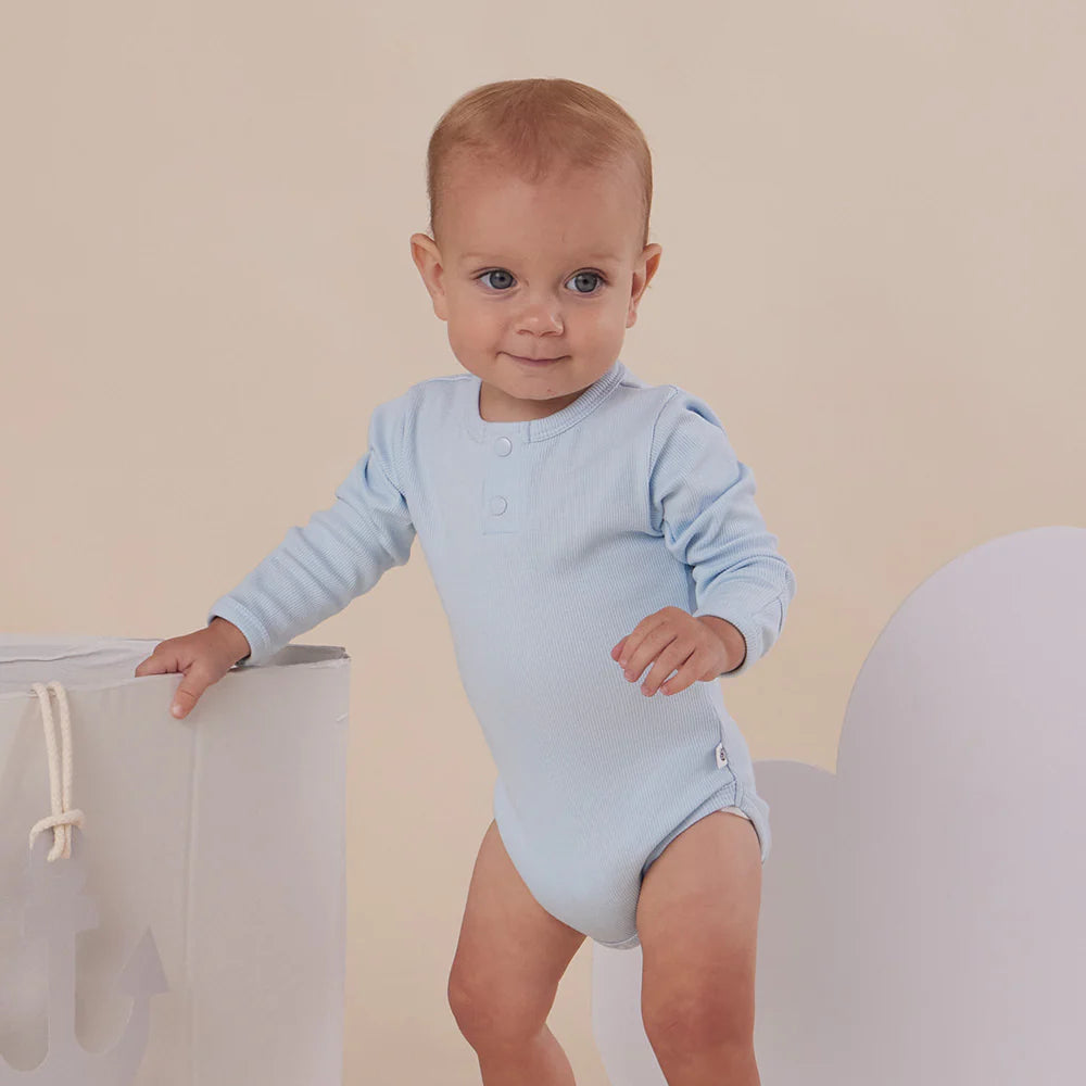 Bodysuit Baby Blue Organic Long Sleeve