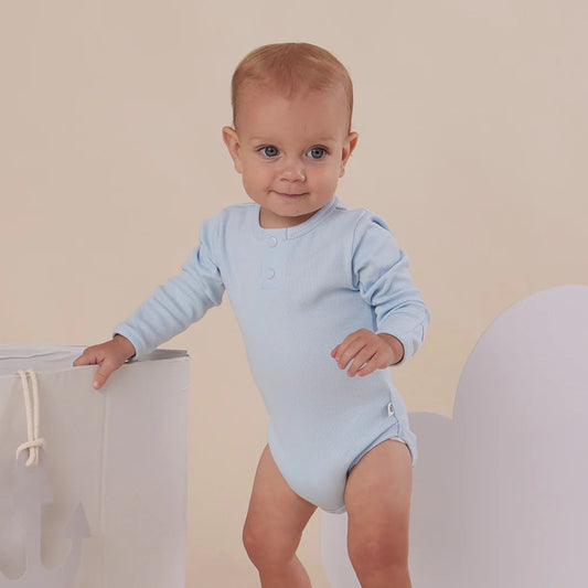 Bodysuit Baby Blue Organic Long Sleeve