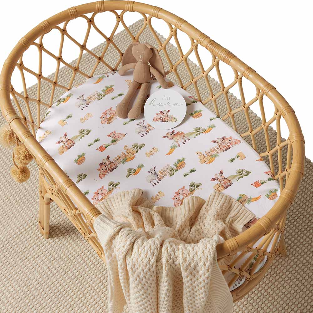 Farm Organic Bassinet Sheet / Change Mat Cover