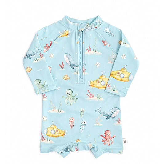Blue Little Subs Swim Shortie