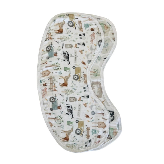 Burp Bib Set Patchwork Farm and Farm Life
