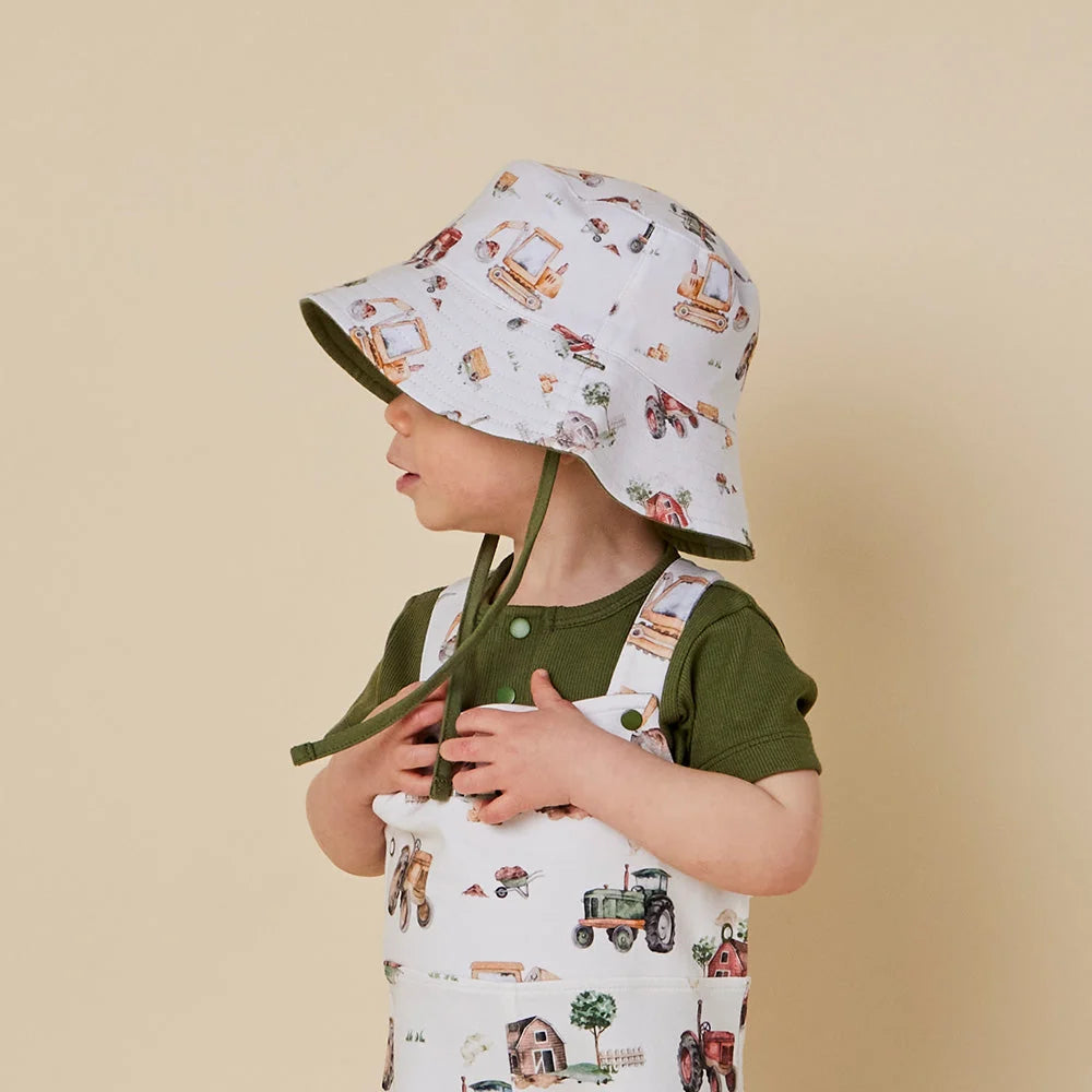 Diggers and Tractors Reversible Bucket Hat