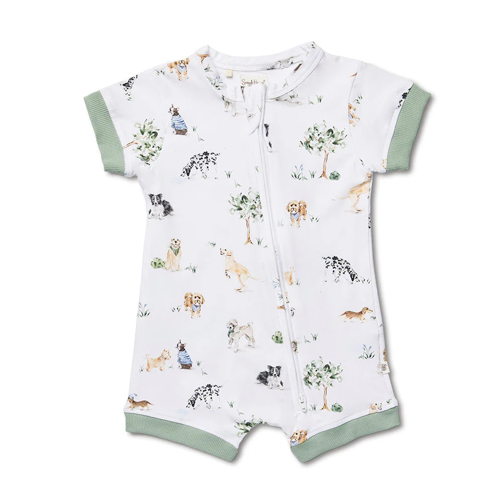 Dog Park Organic Shortie Romper