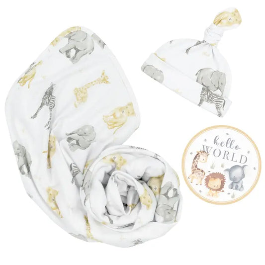 Hello World Savannah Babies Swaddle set