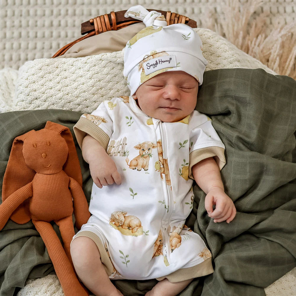 Highland Cows Organic Shortie Romper