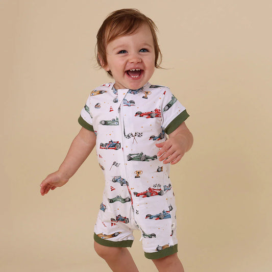 Short Sleeve Romper Little Racers