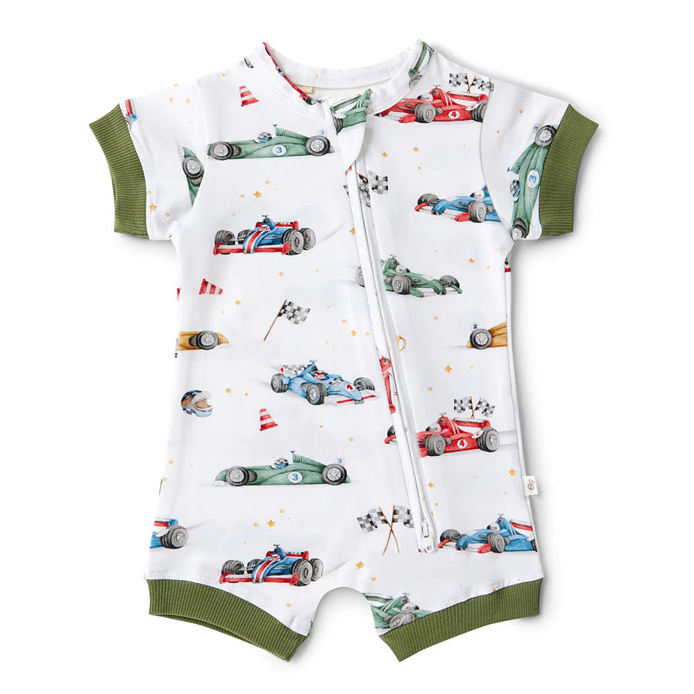 Short Sleeve Romper Little Racers