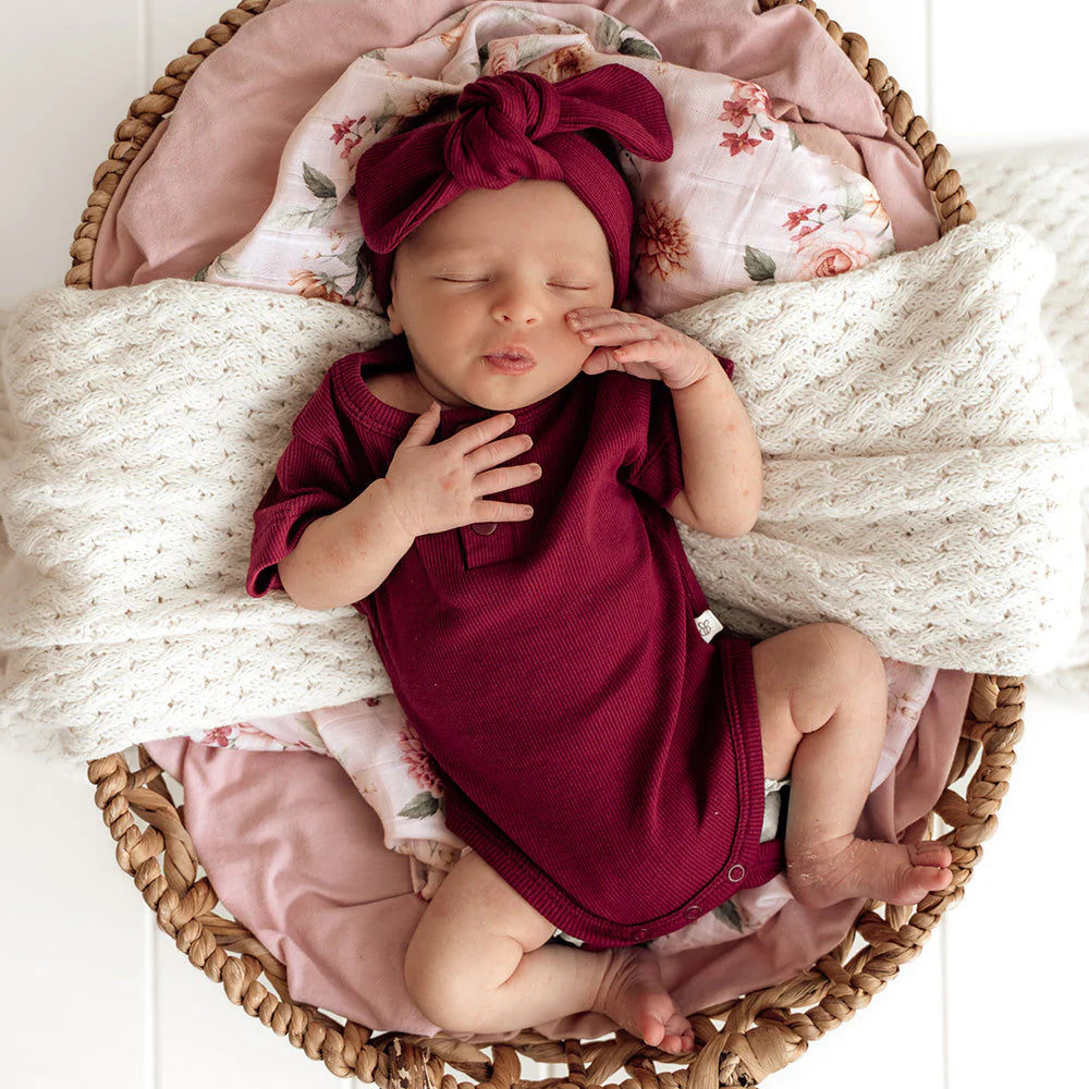 Short Sleeve Bodysuit Raspberry