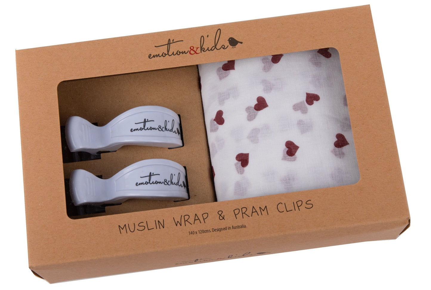 Red Heart swaddle and 2 pram peg set