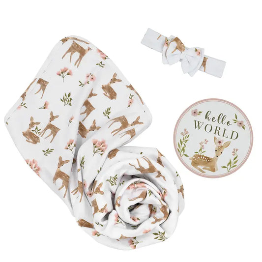 Hello World Sophie's Garden Swaddle set