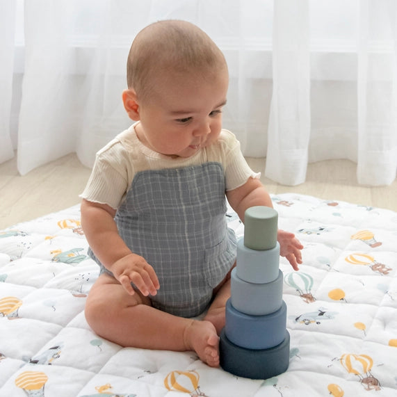 Stacking Cups Silicone Blue