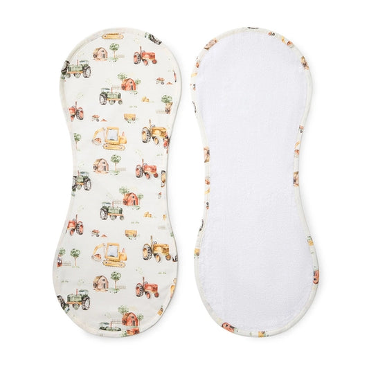 Diggers And Tractors Organic Cotton Burb Bib